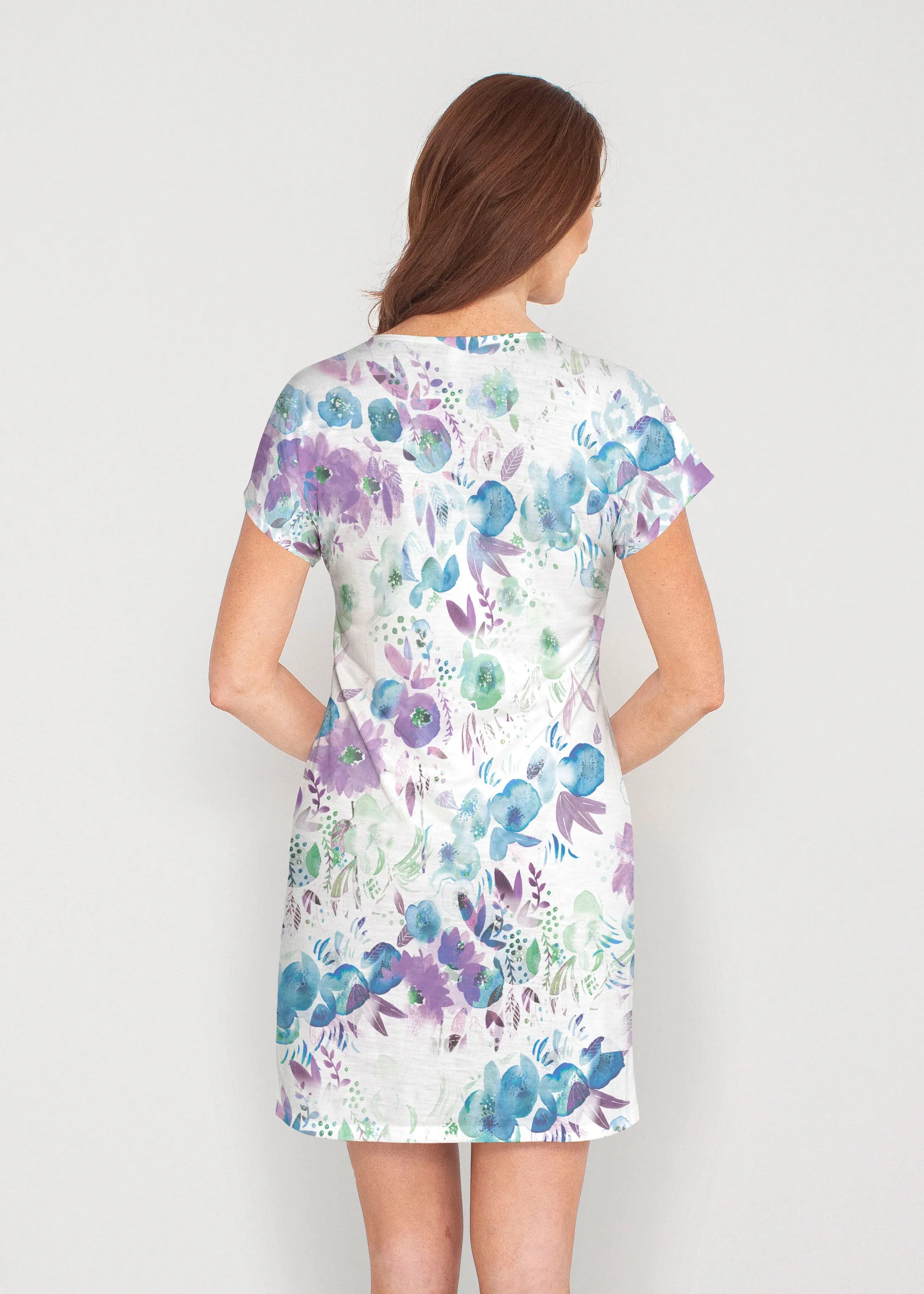 Violet (16228) ~ French Terry Short Sleeve Crew Dress