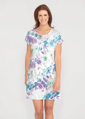 Violet (16228) ~ French Terry Short Sleeve Crew Dress