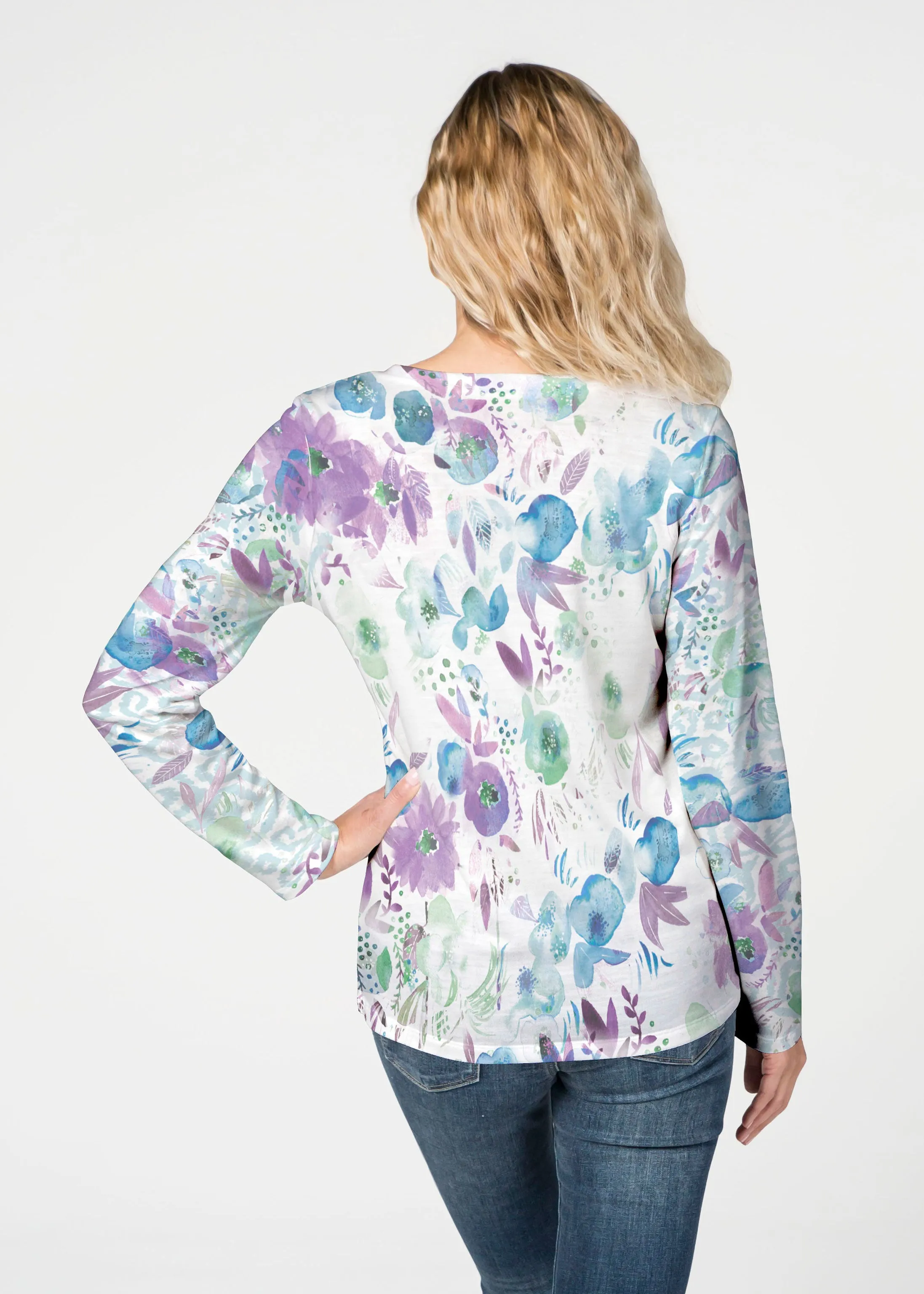 Violet (16228) ~ French Terry V-neck Top
