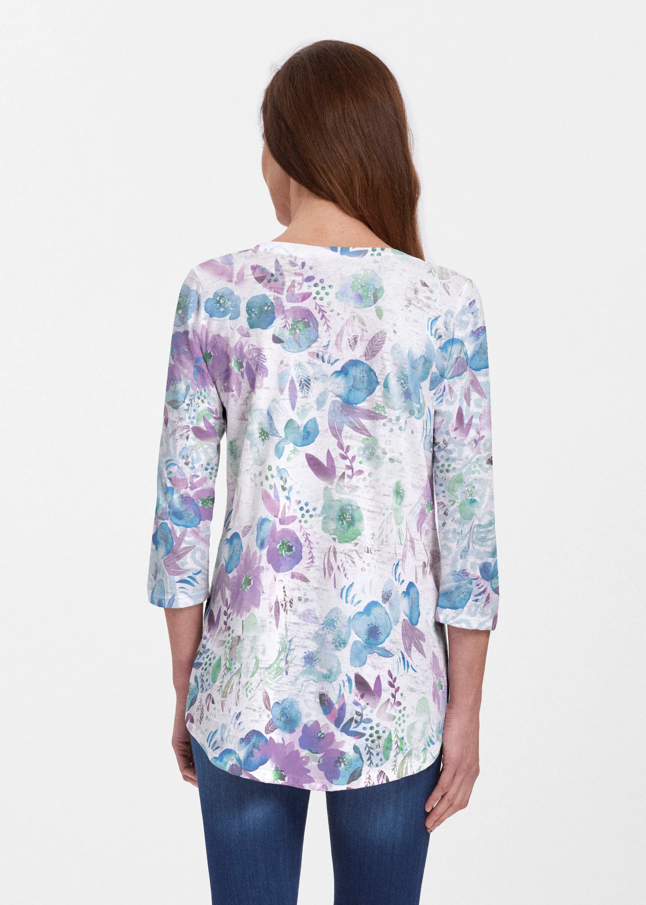 Violet (16228) ~ V-neck Flowy Tunic