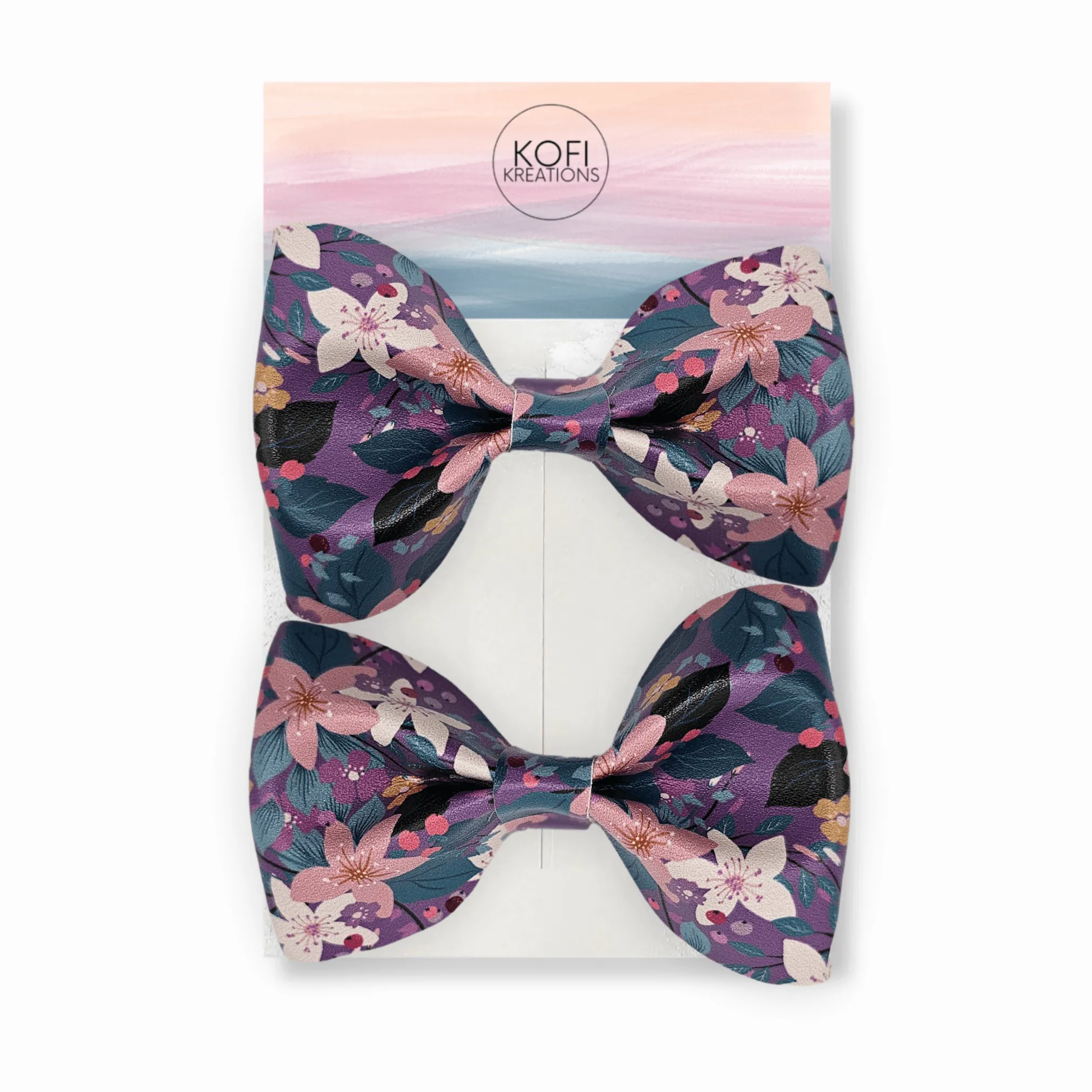 Violet Blossom Pinch Hair Bow
