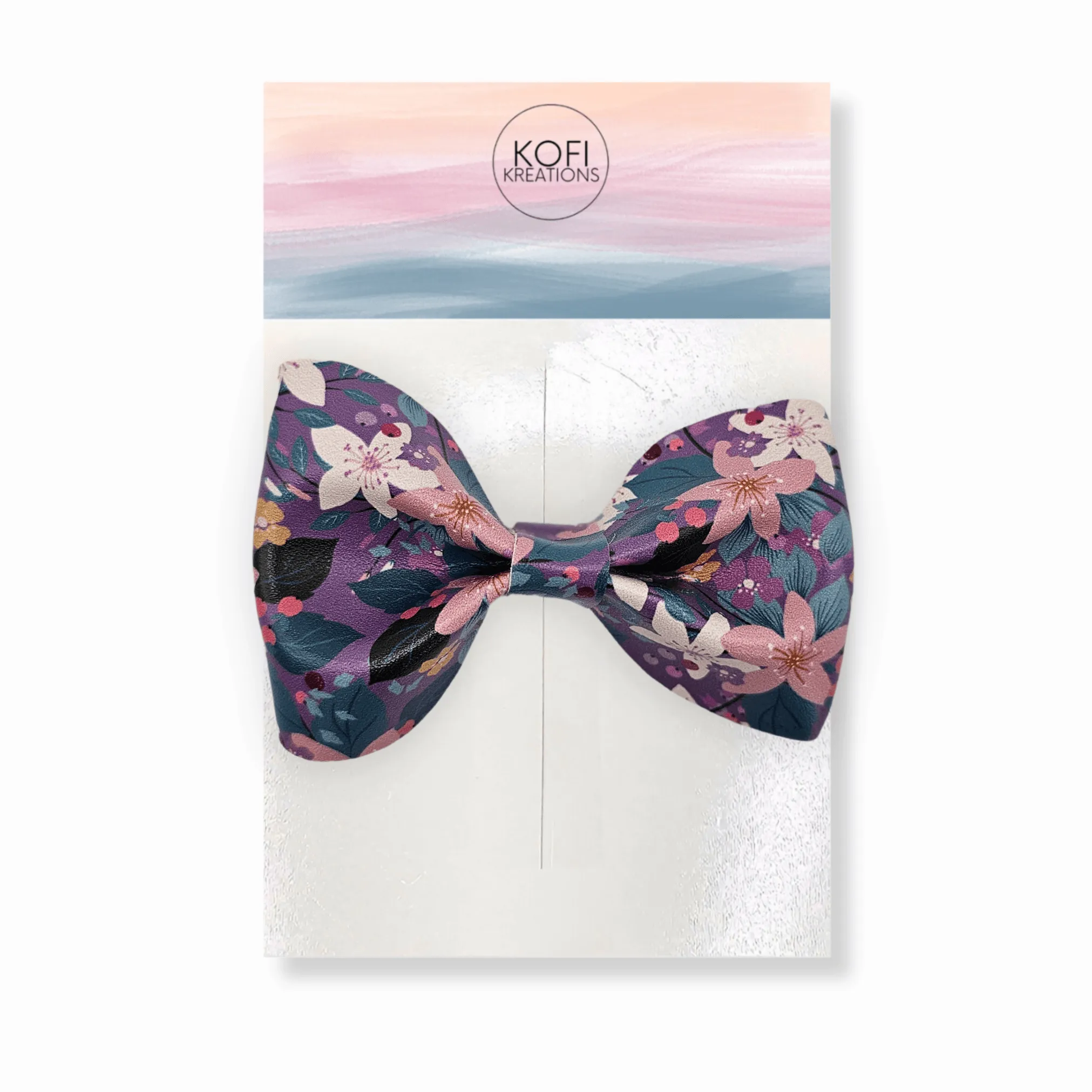 Violet Blossom Pinch Hair Bow