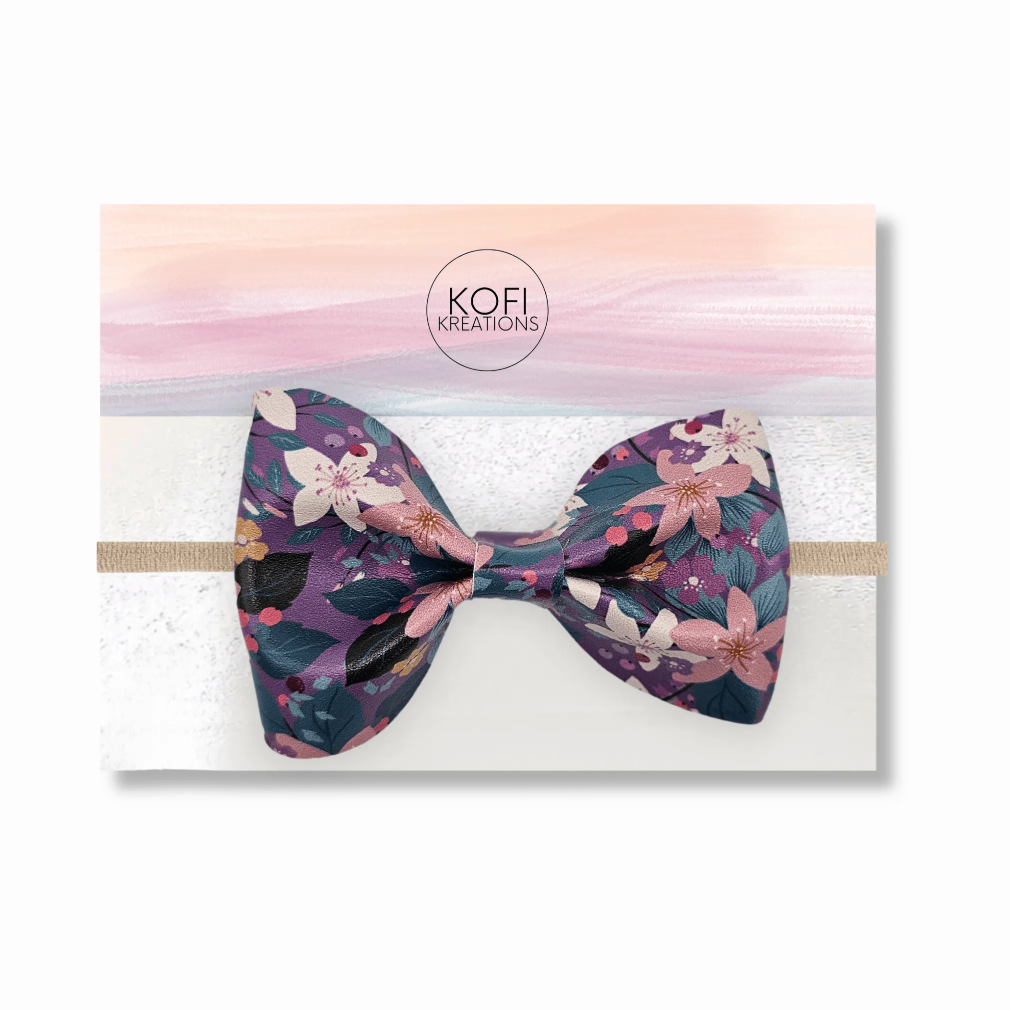 Violet Blossom Pinch Hair Bow
