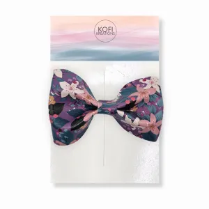 Violet Blossom Pinch Hair Bow