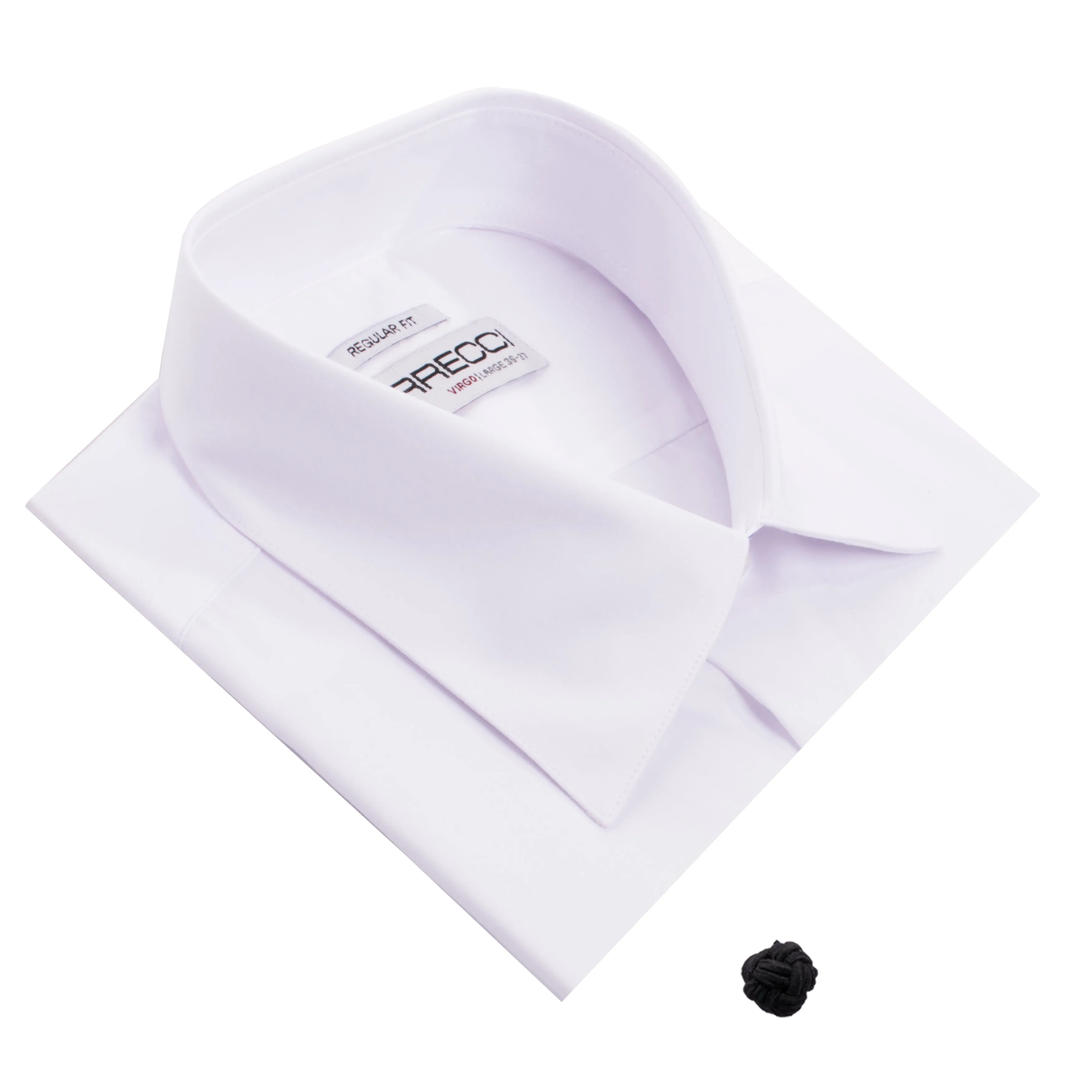 Virgo Snow White Regular Fit French Cuff Dress Shirt