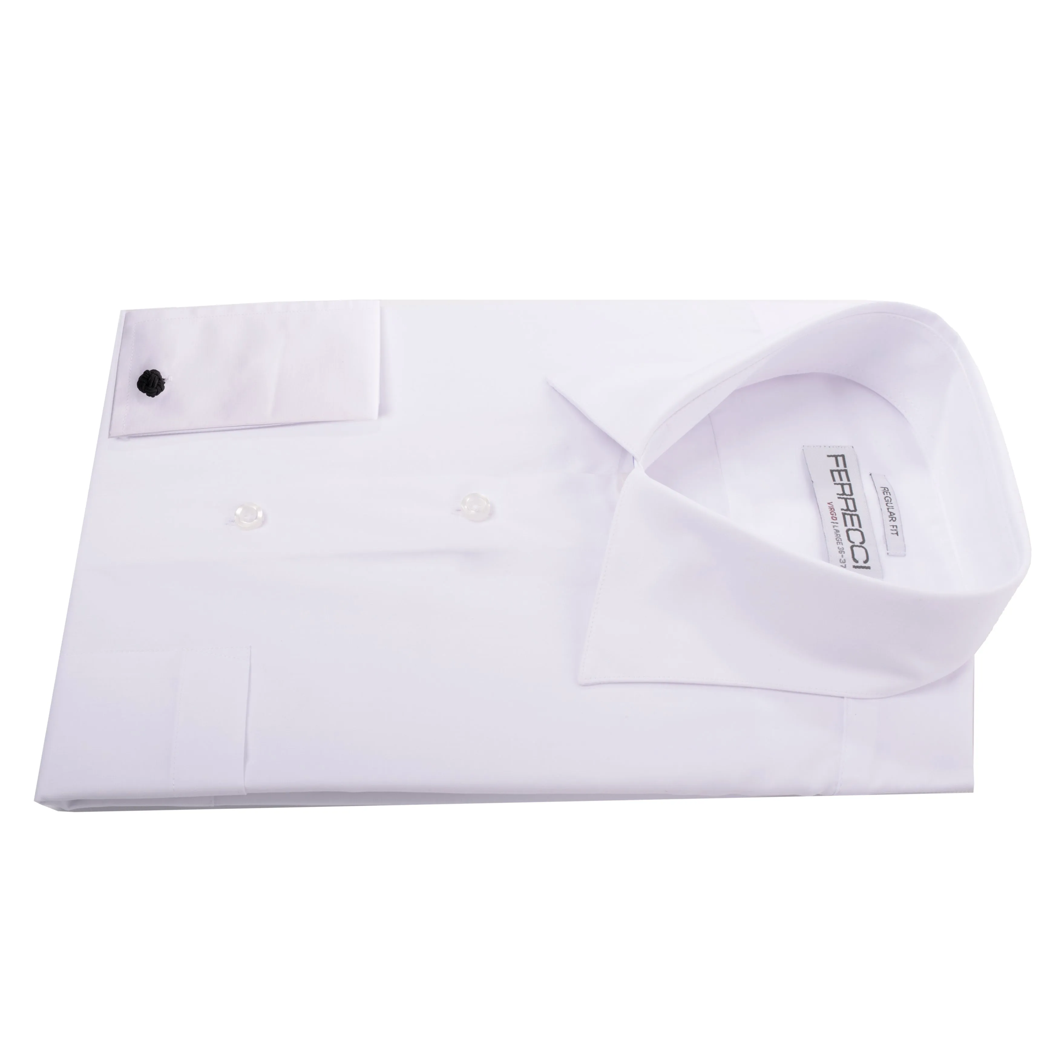Virgo Snow White Regular Fit French Cuff Dress Shirt