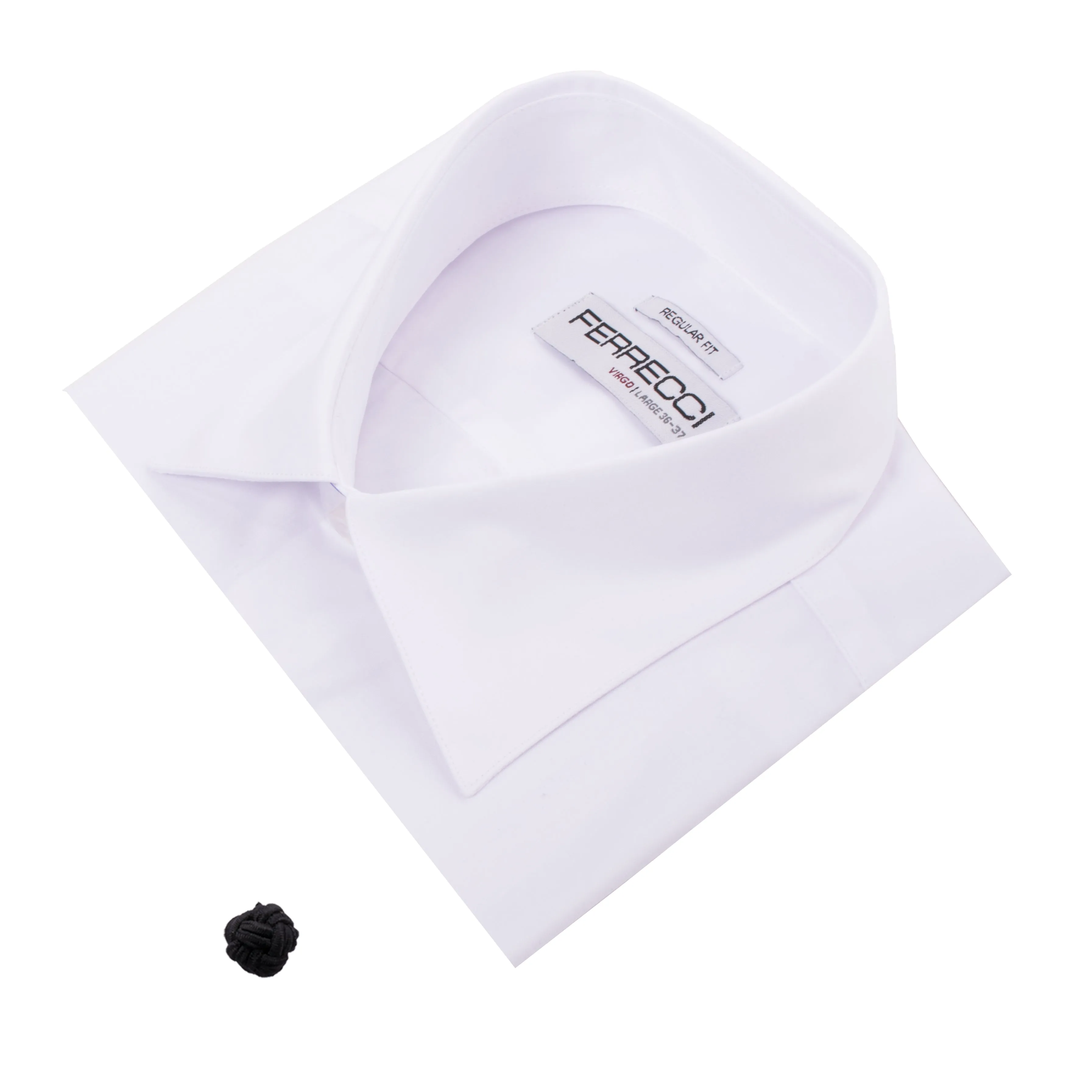 Virgo Snow White Regular Fit French Cuff Dress Shirt