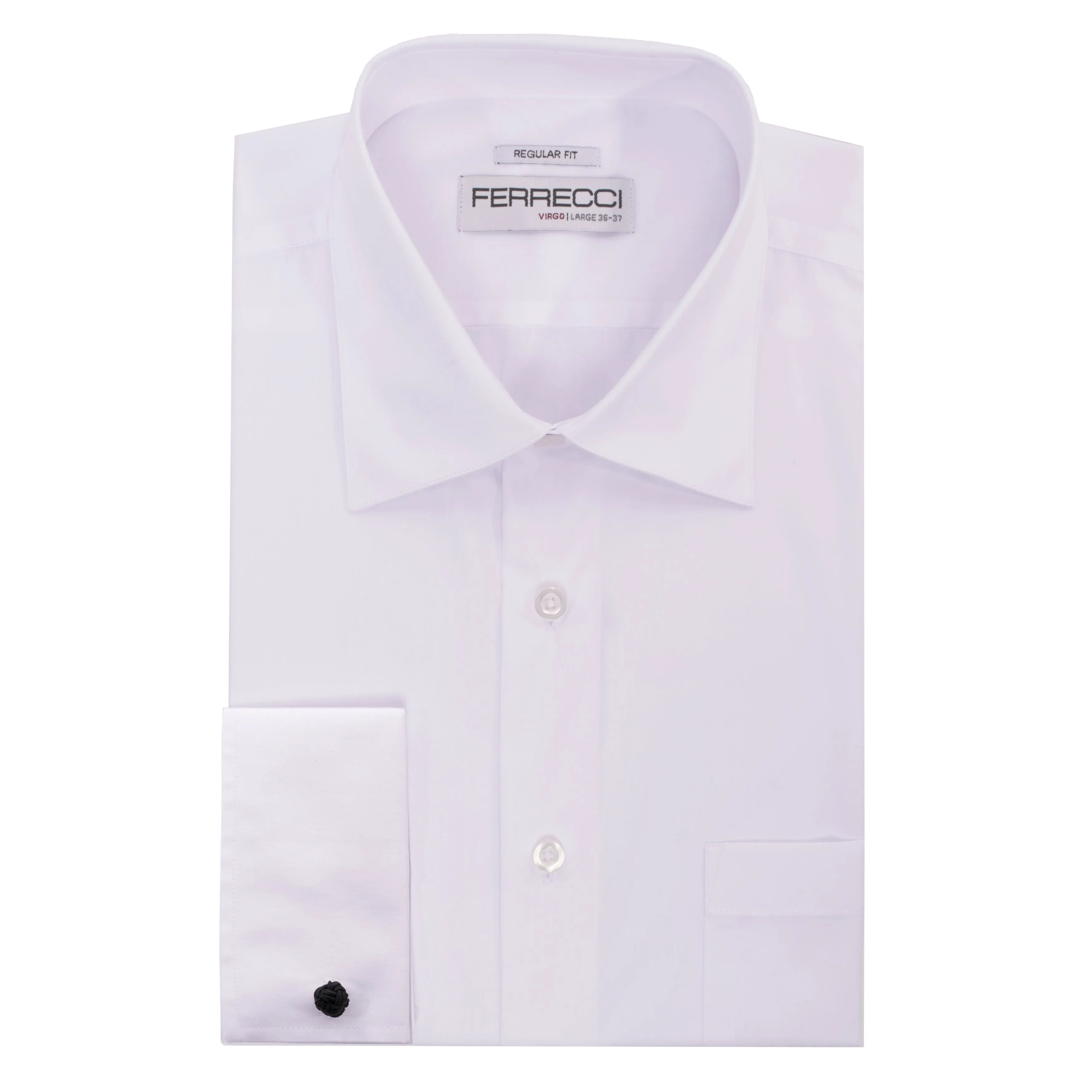Virgo Snow White Regular Fit French Cuff Dress Shirt