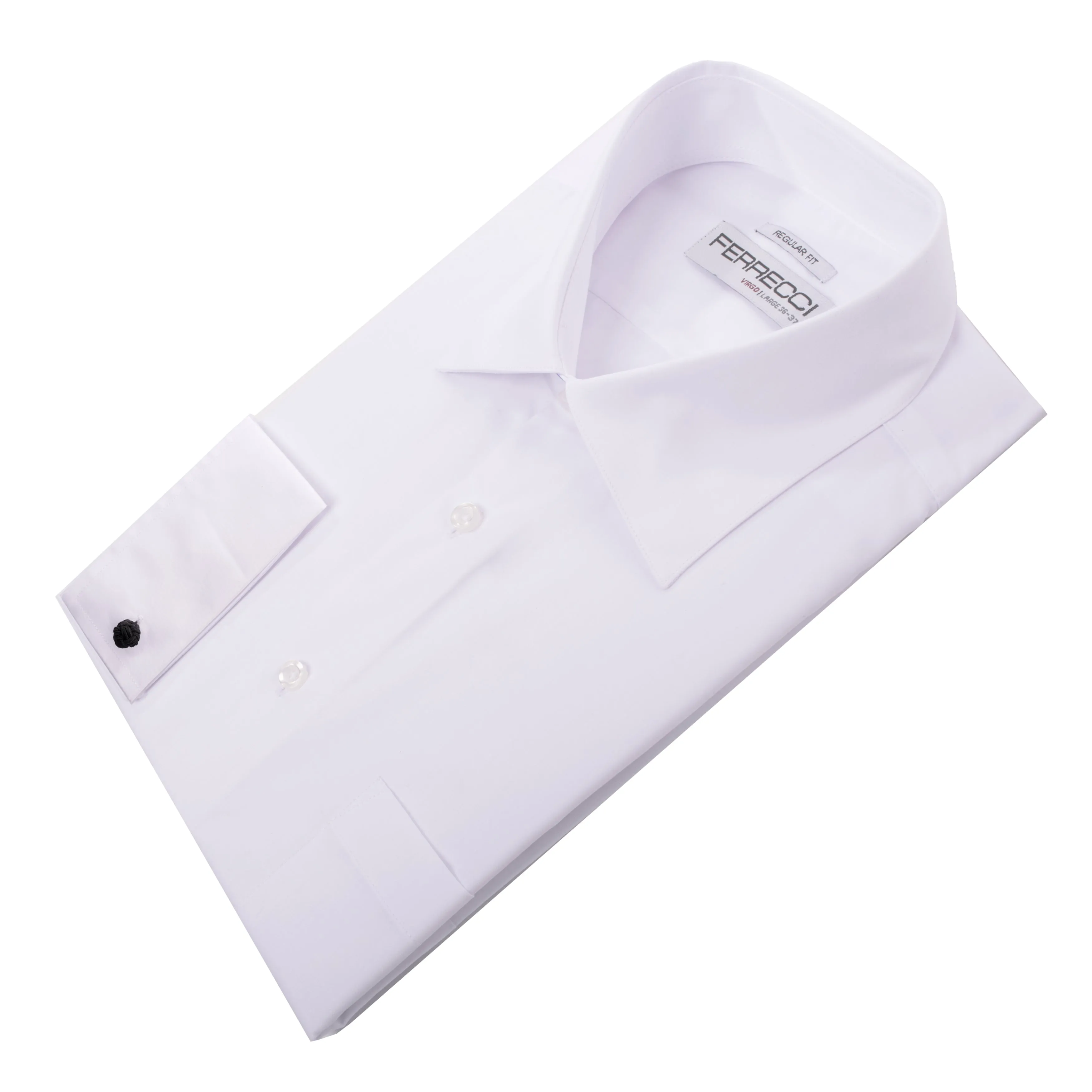 Virgo Snow White Regular Fit French Cuff Dress Shirt