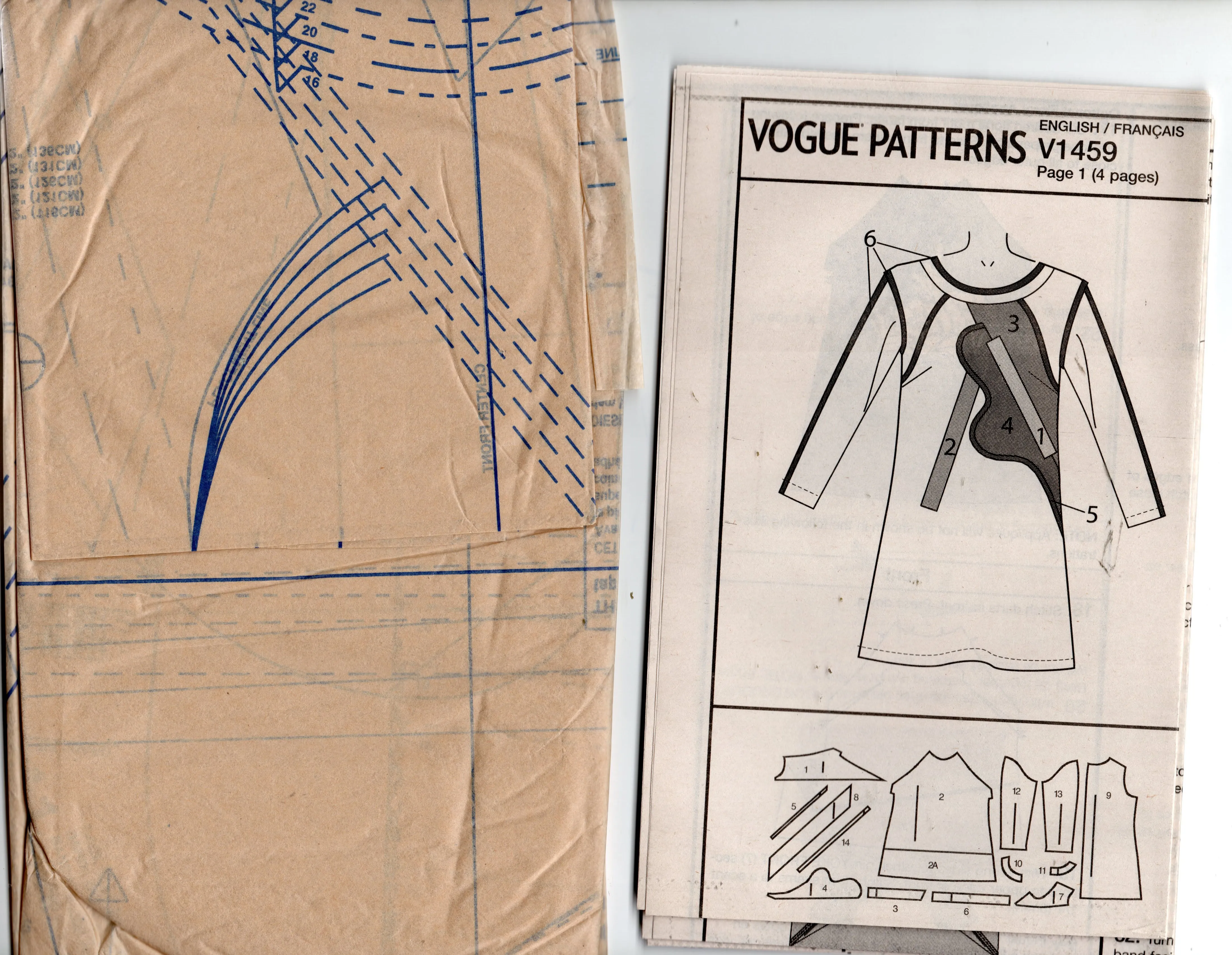 Vogue American Designer V1459 KOOS Van Den Akker Womens Stretch Applique Front Dress Out Of Print Sewing Pattern Size 16 - 24 UNCUT Factory Folded