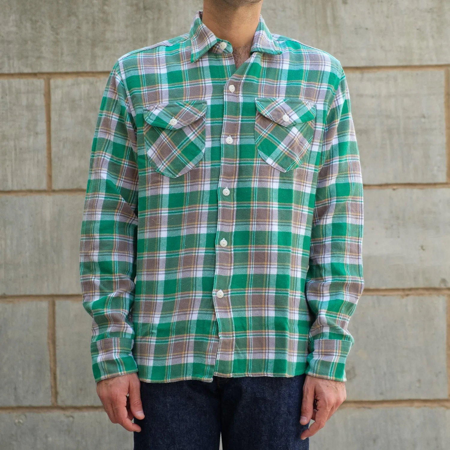 Washed Flannel Workshirt in Spring Pasture Plaid