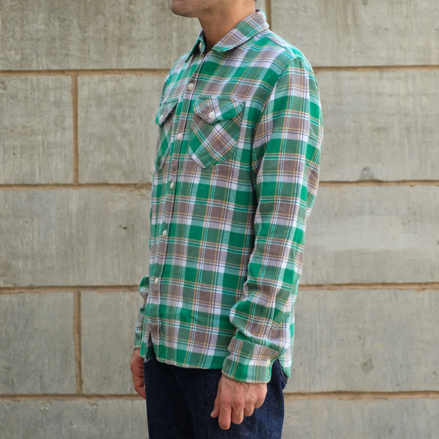Washed Flannel Workshirt in Spring Pasture Plaid
