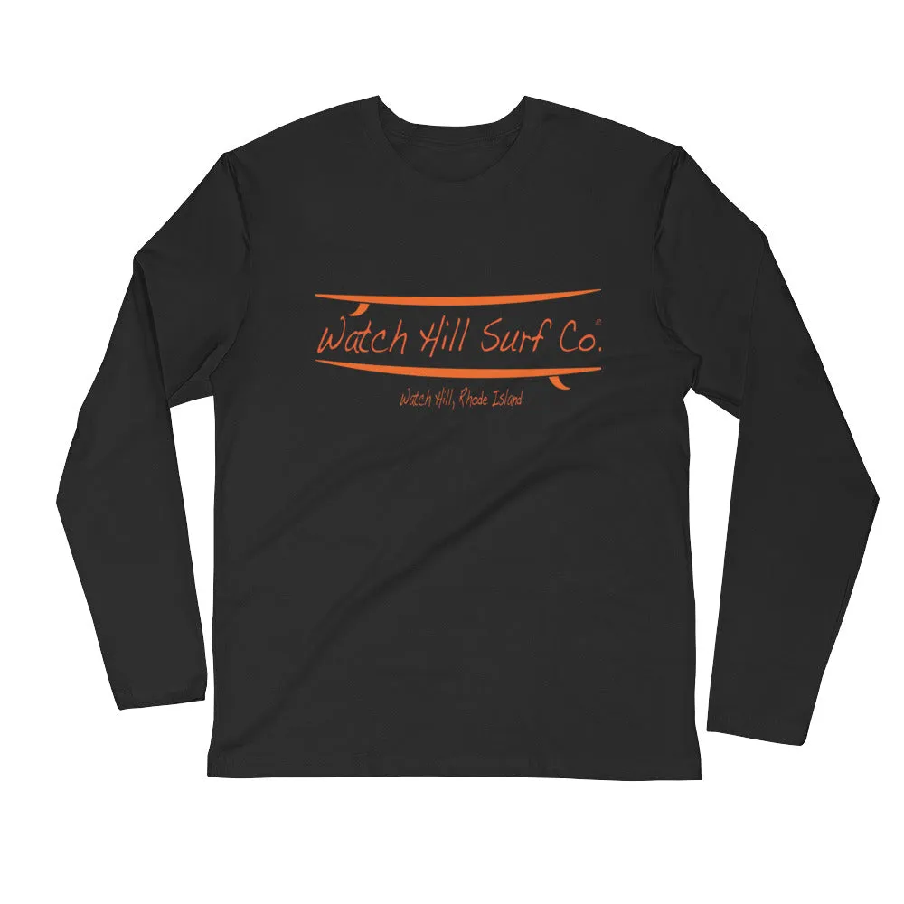 Watch Hill Surf Co. 'Parallel Boards' Premium Long Sleeve Fitted Crew (Orange)