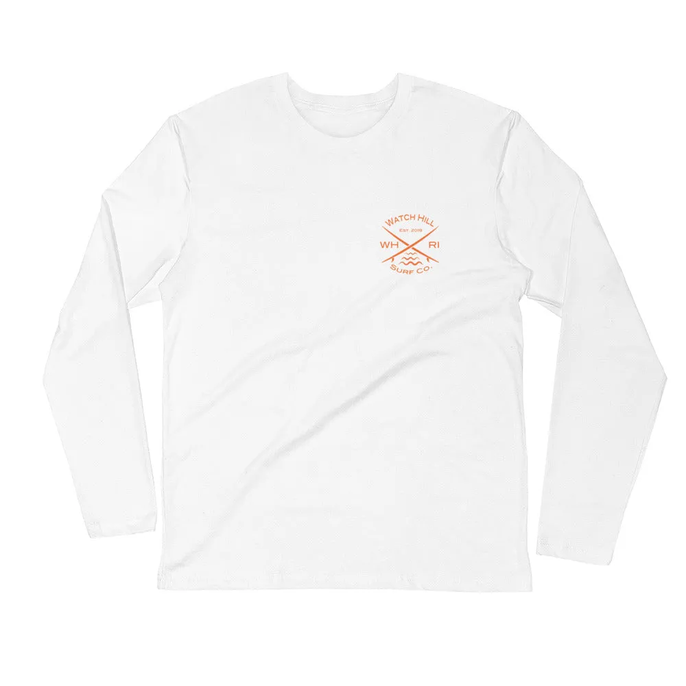 Watch Hill 'Surf Co.’ Premium Long Sleeve Fitted Crew (Orange)