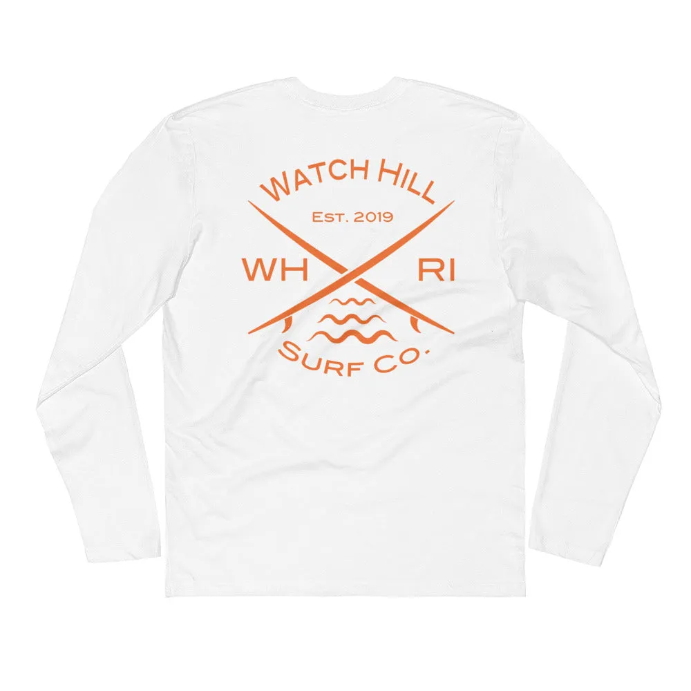 Watch Hill 'Surf Co.’ Premium Long Sleeve Fitted Crew (Orange)