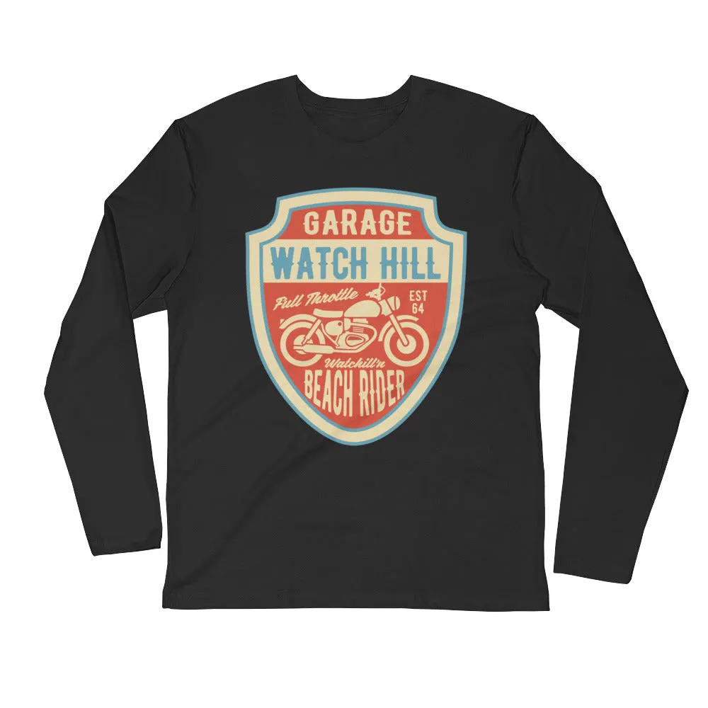 Watchill’n ‘Beach Rider’ Premium Long Sleeve Fitted Crew (Rust/Creme)