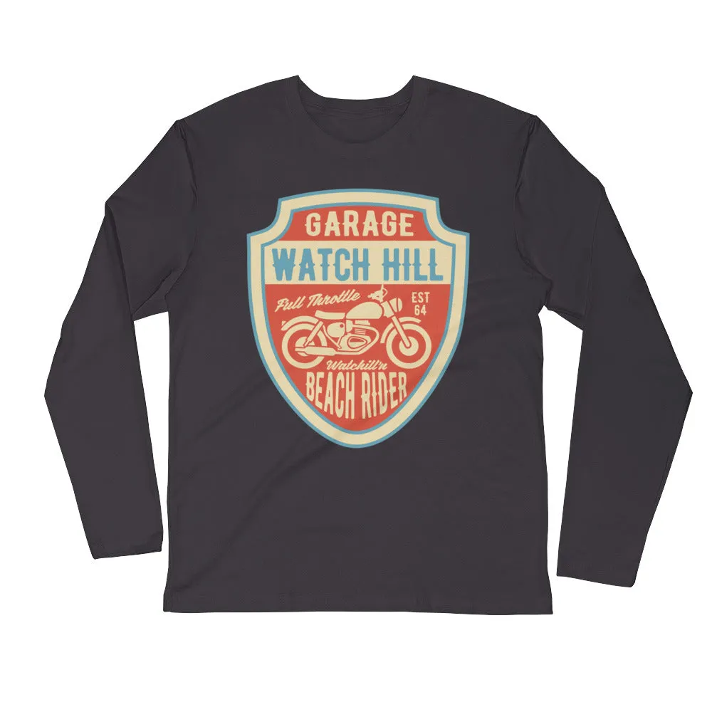 Watchill’n ‘Beach Rider’ Premium Long Sleeve Fitted Crew (Rust/Creme)