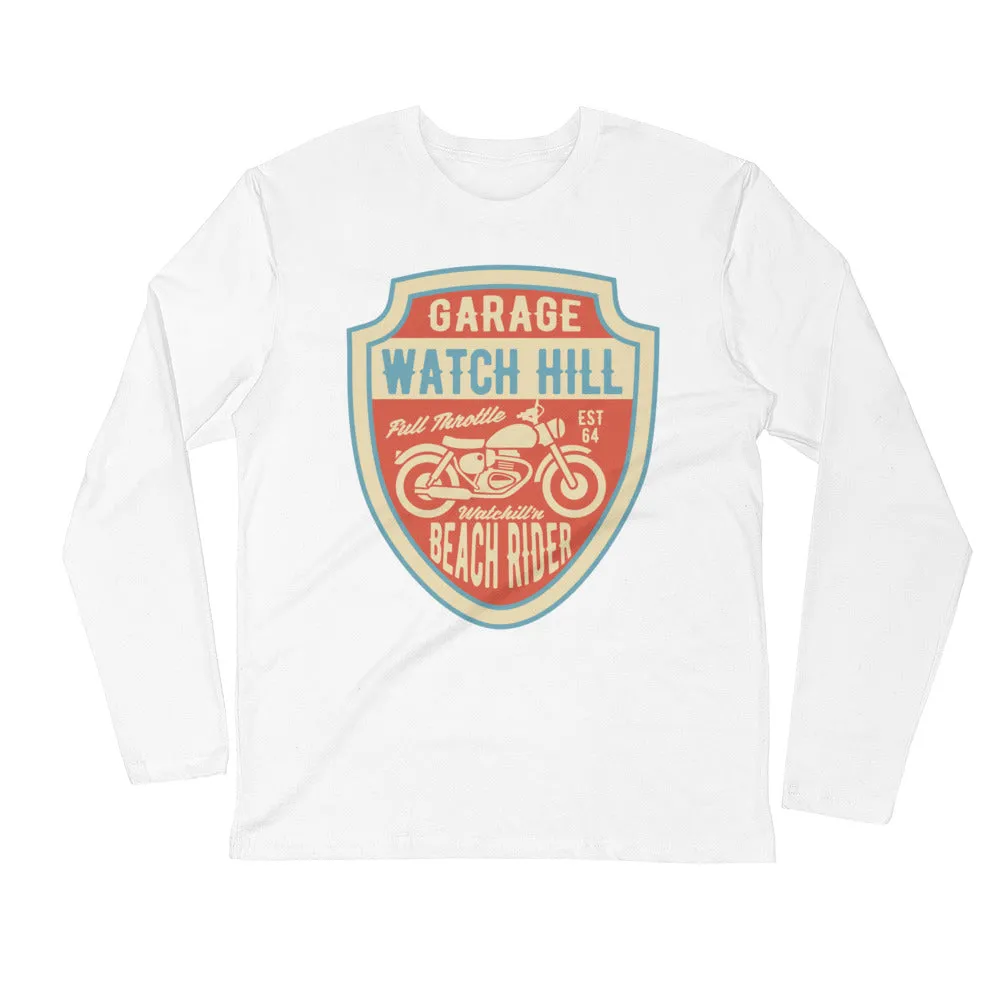 Watchill’n ‘Beach Rider’ Premium Long Sleeve Fitted Crew (Rust/Creme)