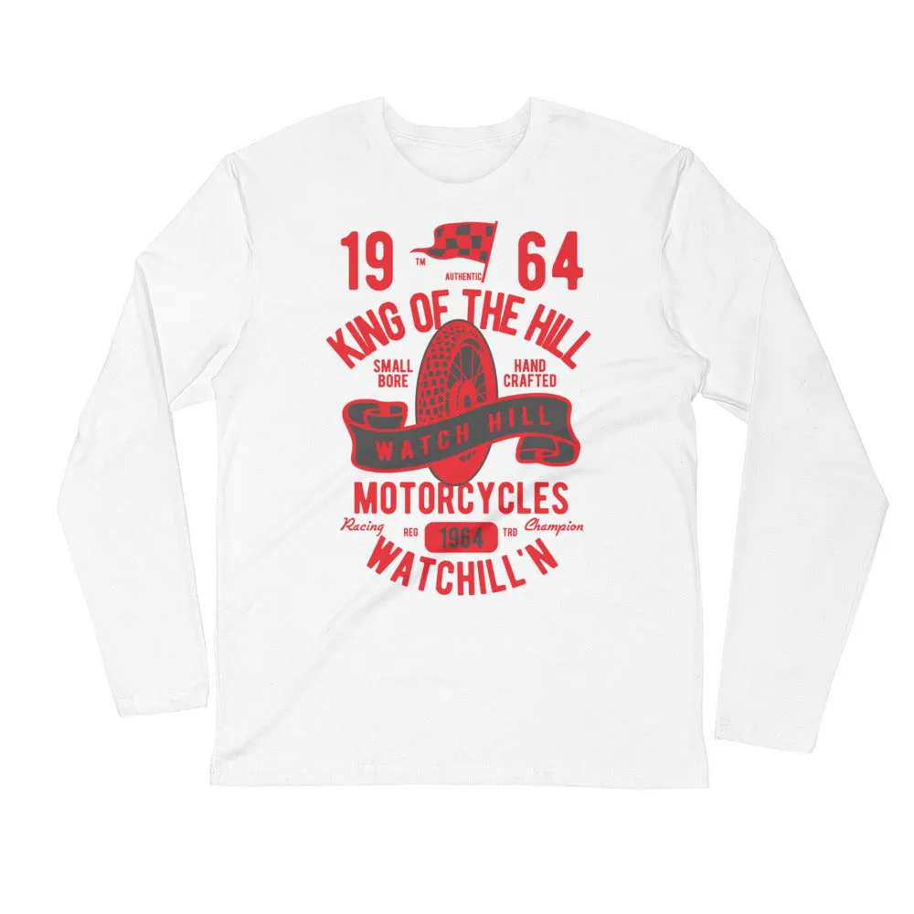 Watchill’n ‘King of the Hill’ Premium Long Sleeve Fitted Crew (Red/Black)