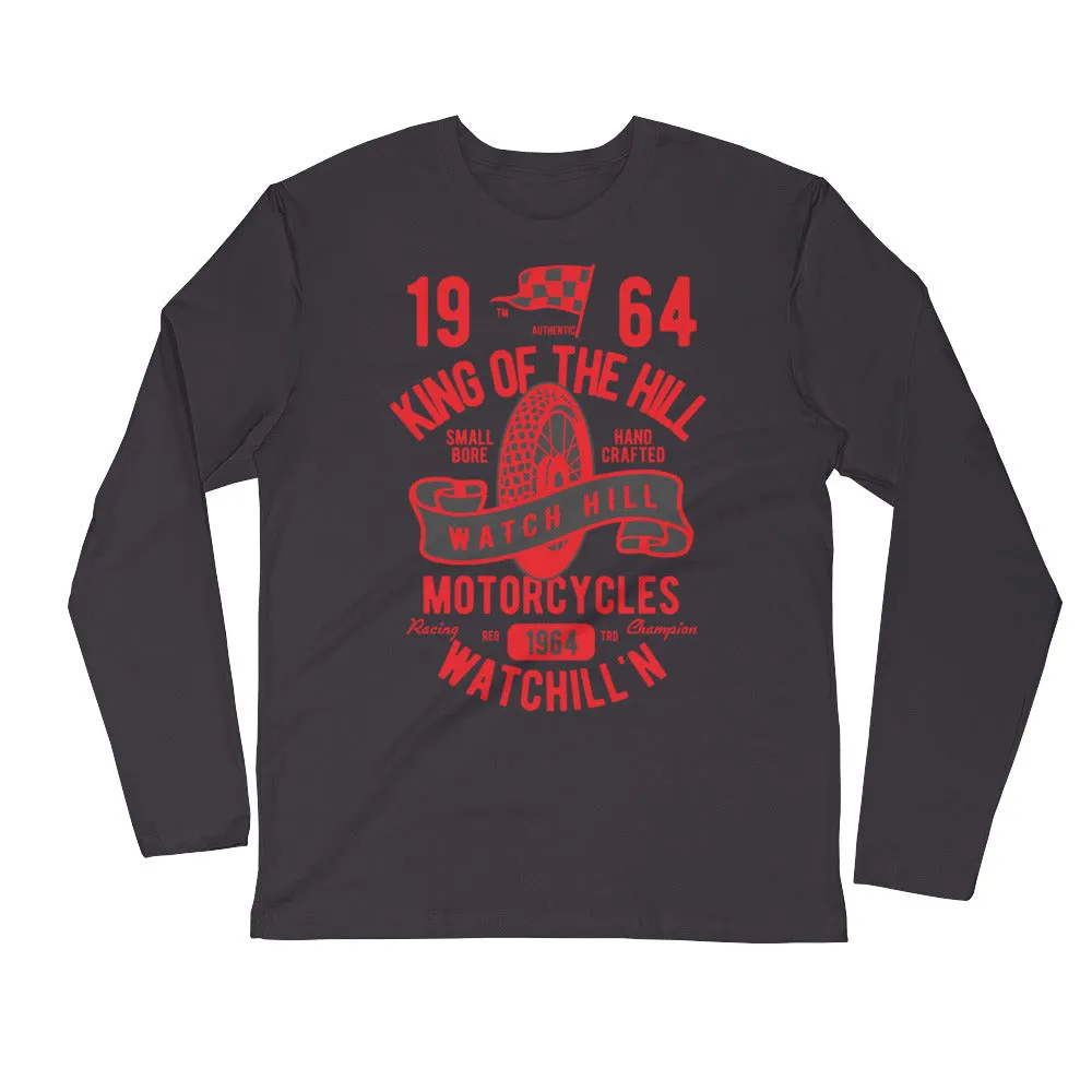 Watchill’n ‘King of the Hill’ Premium Long Sleeve Fitted Crew (Red/Black)