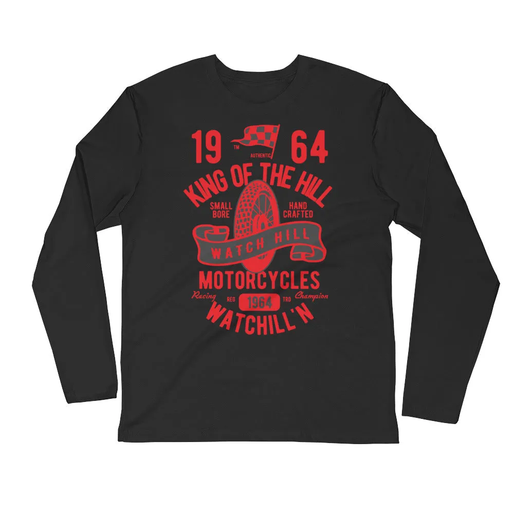 Watchill’n ‘King of the Hill’ Premium Long Sleeve Fitted Crew (Red/Black)