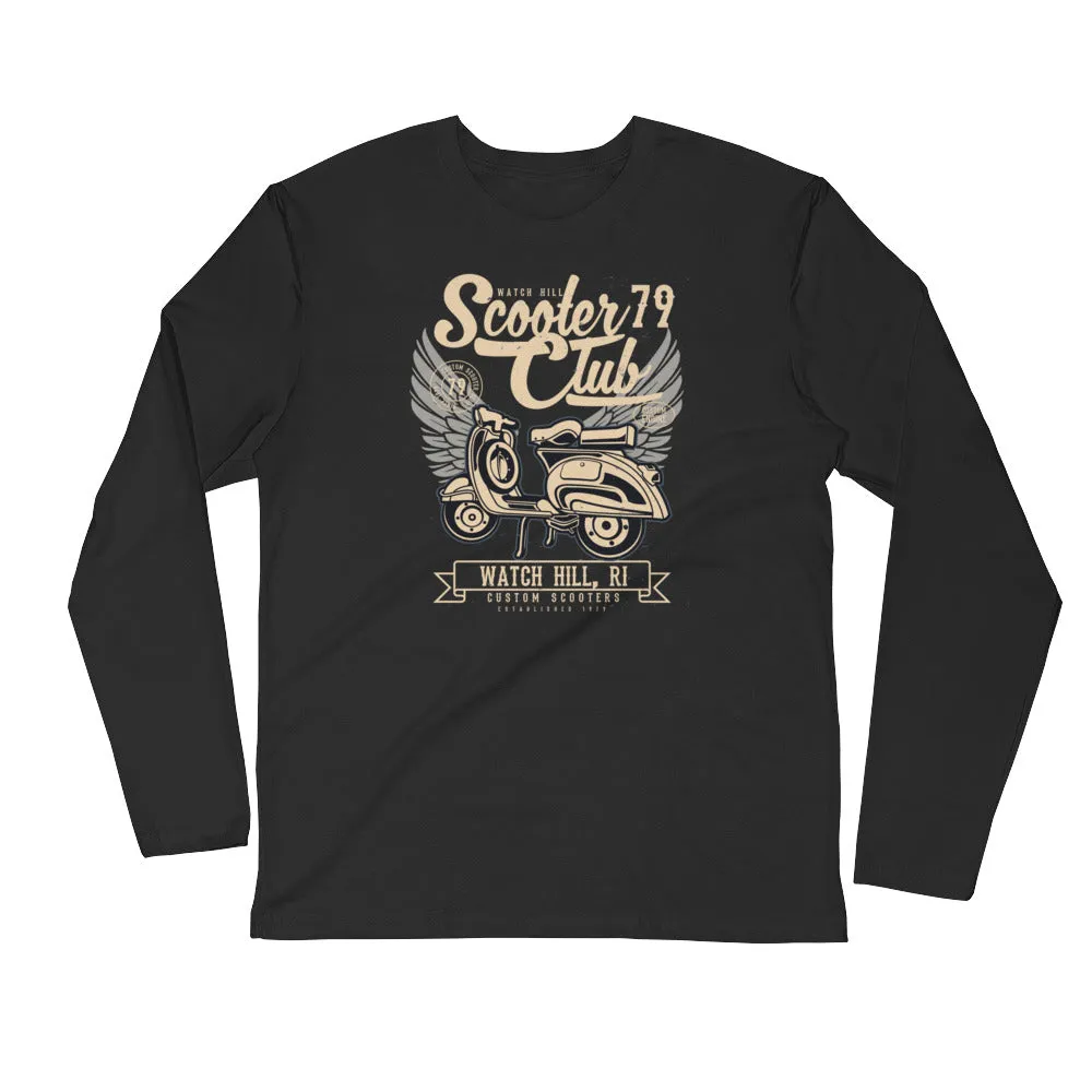 Watchill’n ‘Scooter Club 2’ Premium Long Sleeve Fitted Crew (Creme/Grey)