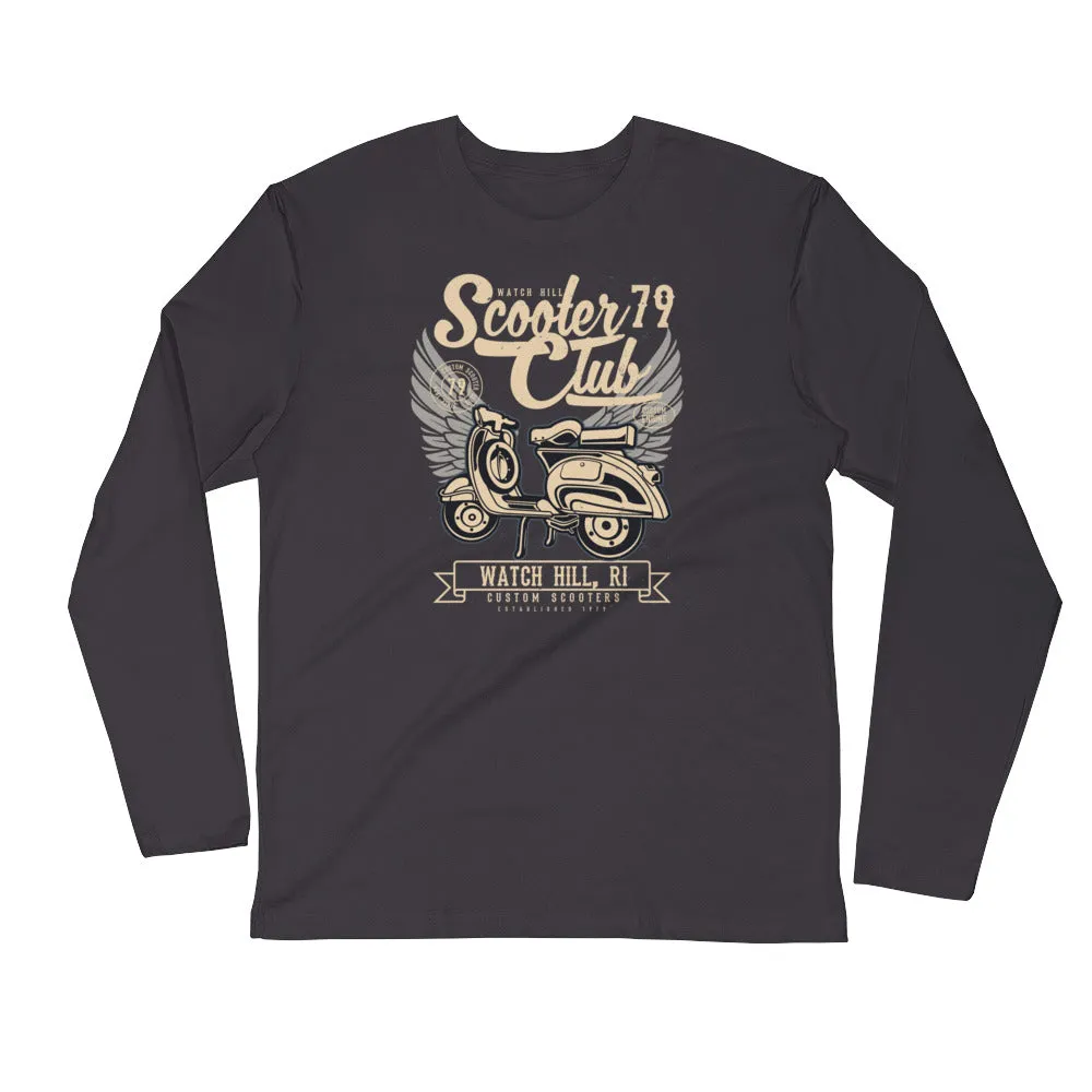 Watchill’n ‘Scooter Club 2’ Premium Long Sleeve Fitted Crew (Creme/Grey)