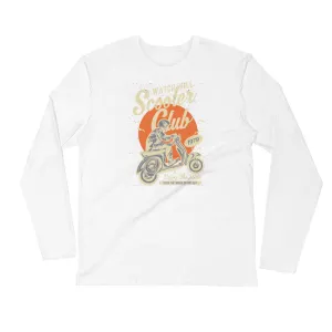 Watchill’n ‘Scooter Club’ Premium Long Sleeve Fitted Crew (Creme/Orange)