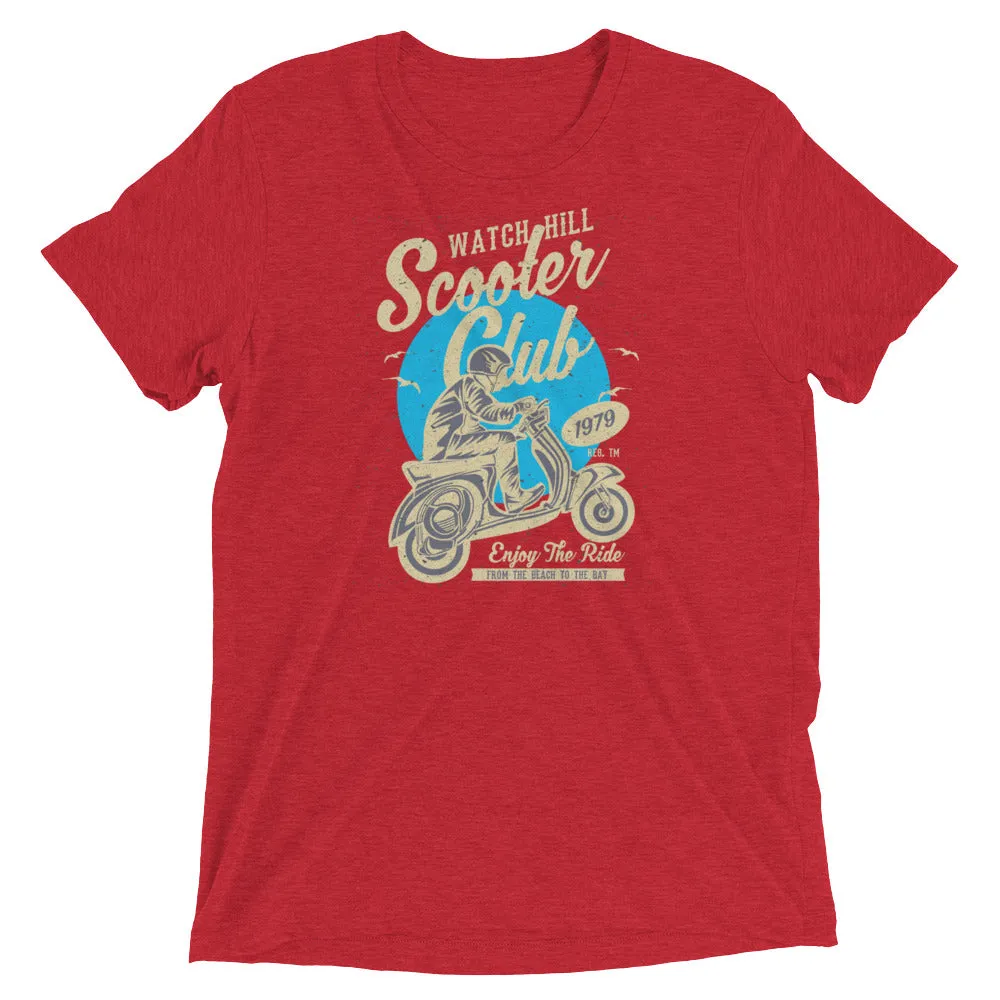 Watchill’n ‘Scooter Club’ Unisex Short Sleeve t-shirt (Creme/Cyan)