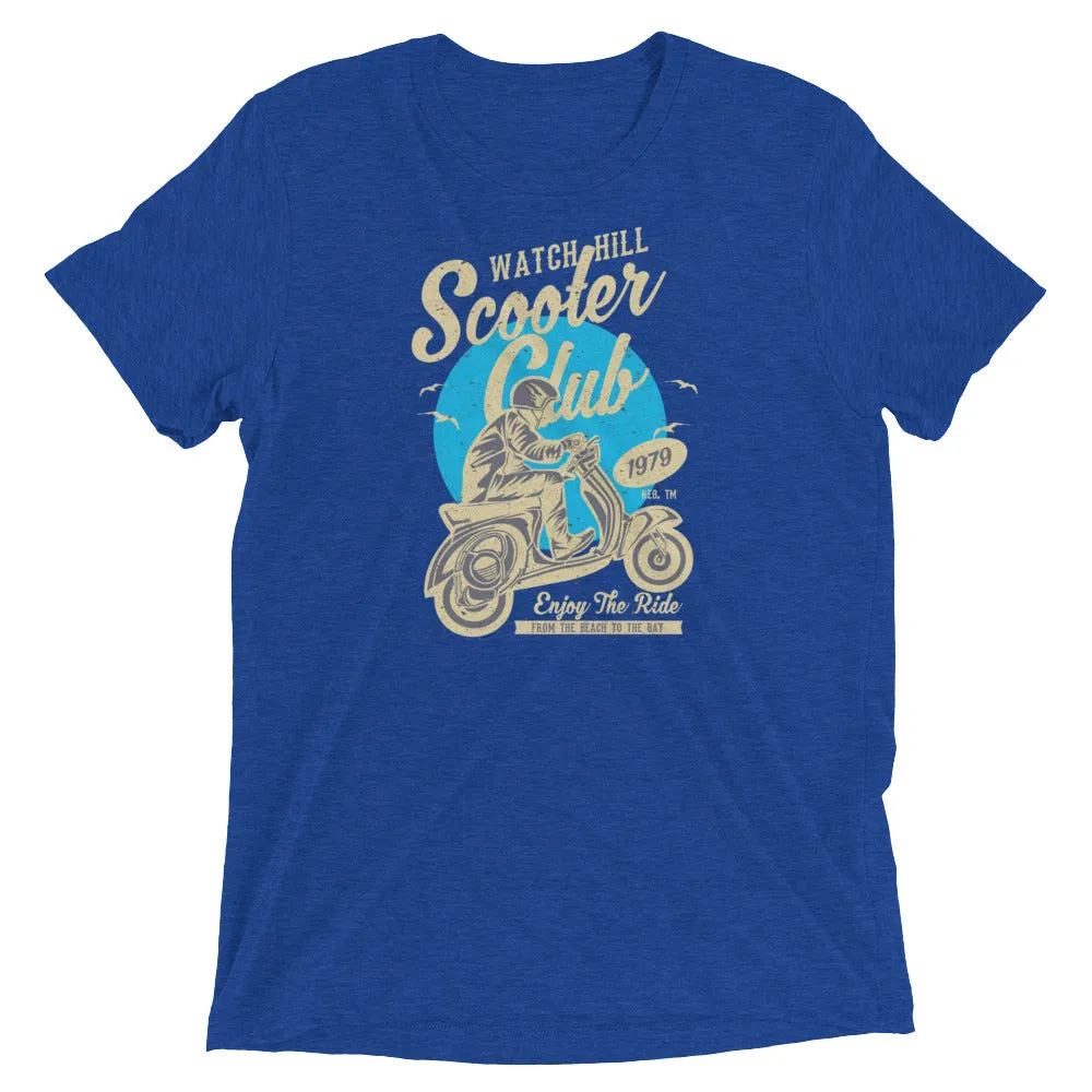 Watchill’n ‘Scooter Club’ Unisex Short Sleeve t-shirt (Creme/Cyan)