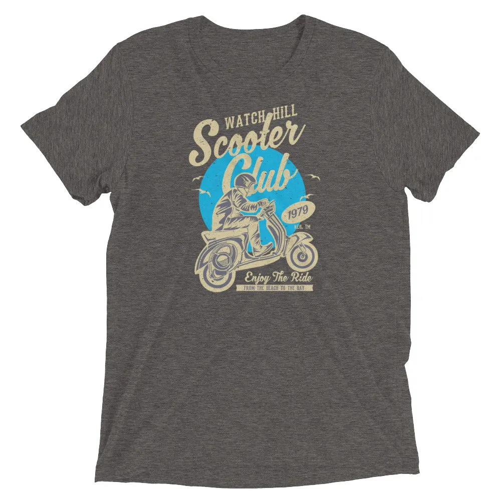 Watchill’n ‘Scooter Club’ Unisex Short Sleeve t-shirt (Creme/Cyan)