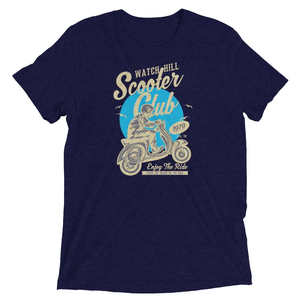 Watchill’n ‘Scooter Club’ Unisex Short Sleeve t-shirt (Creme/Cyan)