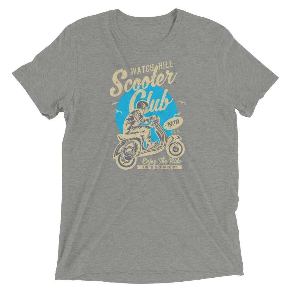 Watchill’n ‘Scooter Club’ Unisex Short Sleeve t-shirt (Creme/Cyan)