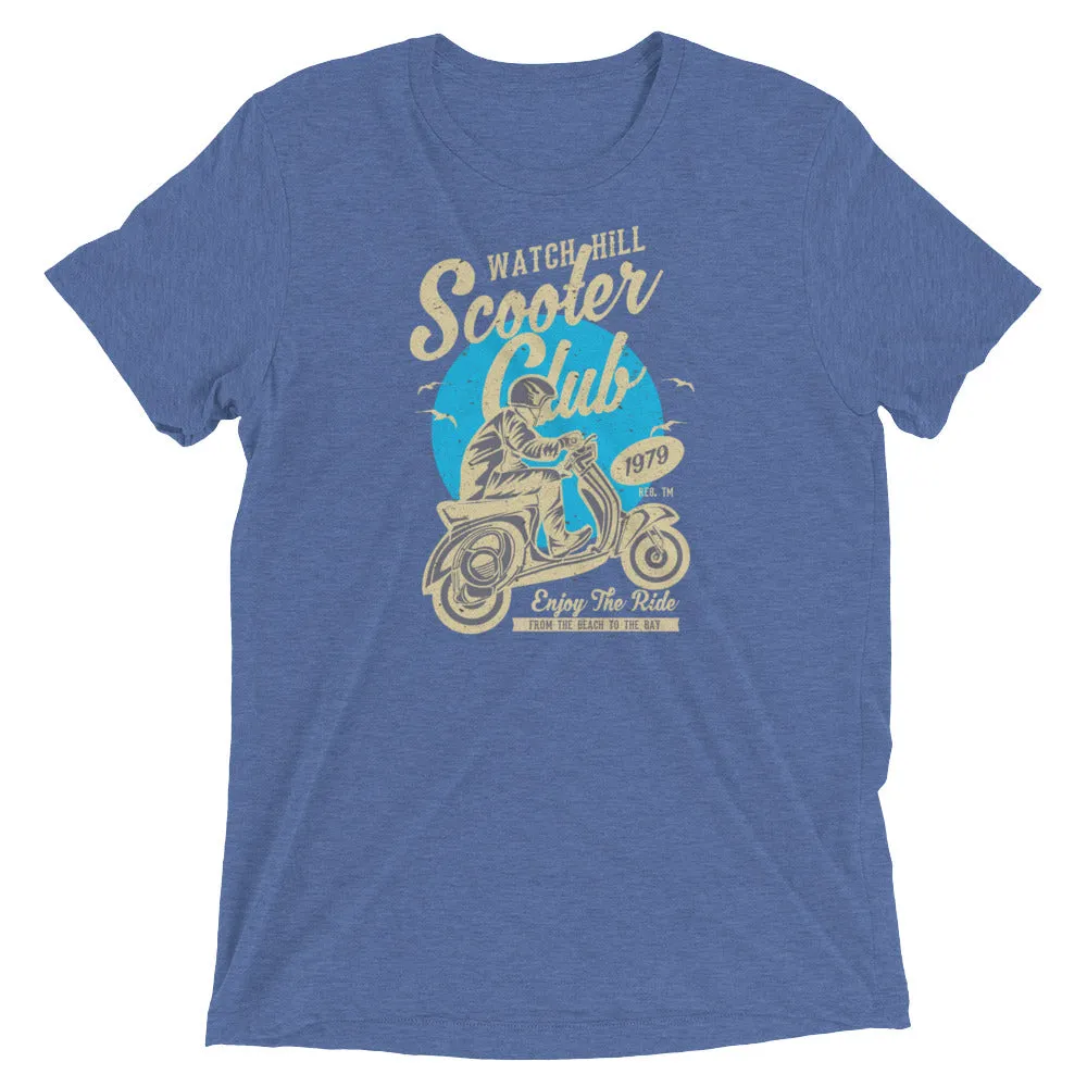 Watchill’n ‘Scooter Club’ Unisex Short Sleeve t-shirt (Creme/Cyan)