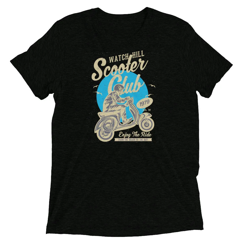 Watchill’n ‘Scooter Club’ Unisex Short Sleeve t-shirt (Creme/Cyan)