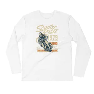 Watchill’n ‘Scooter Racer’ Premium Long Sleeve Fitted Crew (Tan/Orange)