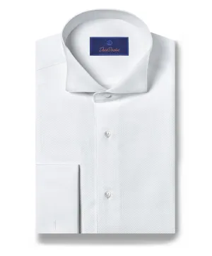 WB6110110 | Piqué Wing Collar French Cuff Formal Shirt