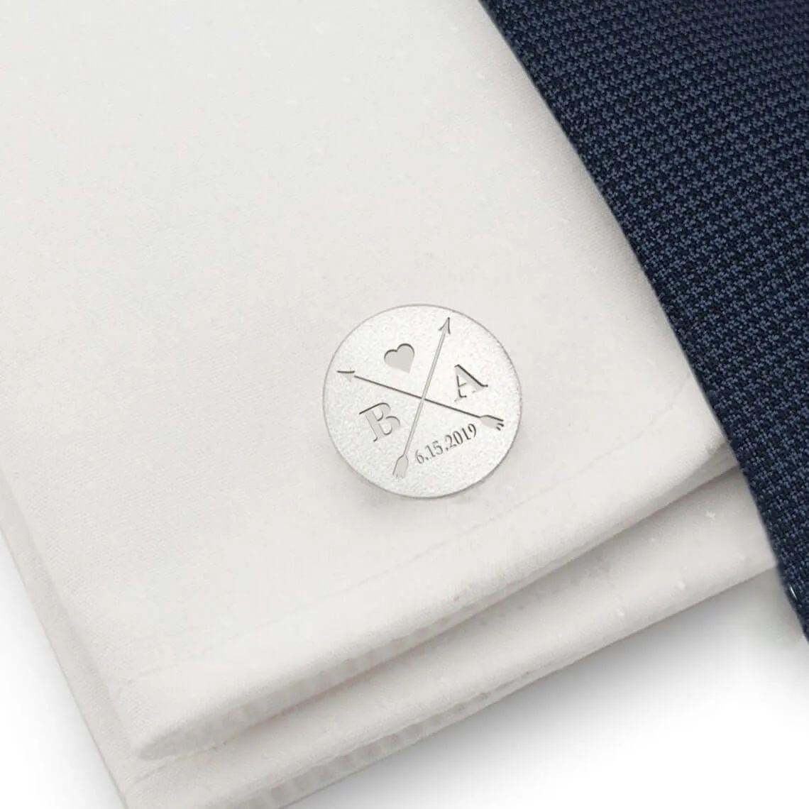 Wedding Gold Cufflinks with Initials Personalized Gift for Man