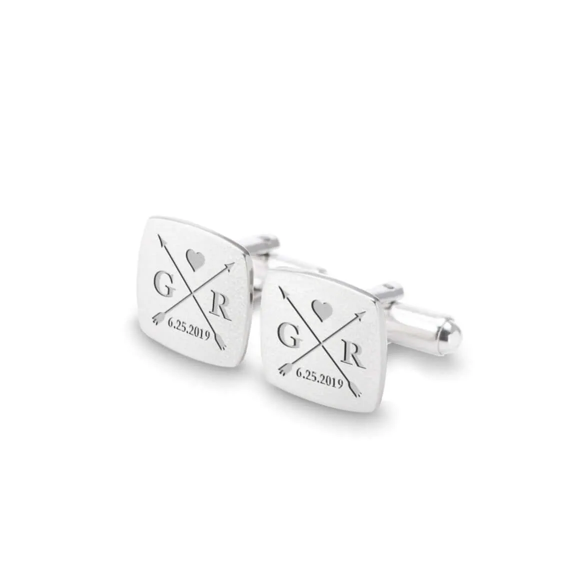 Wedding Gold Cufflinks with Initials Personalized Gift for Man