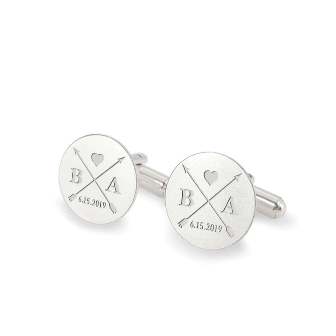 Wedding Gold Cufflinks with Initials Personalized Gift for Man
