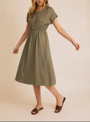 Well Traveled Button Up Short Sleeve Maxi Dress