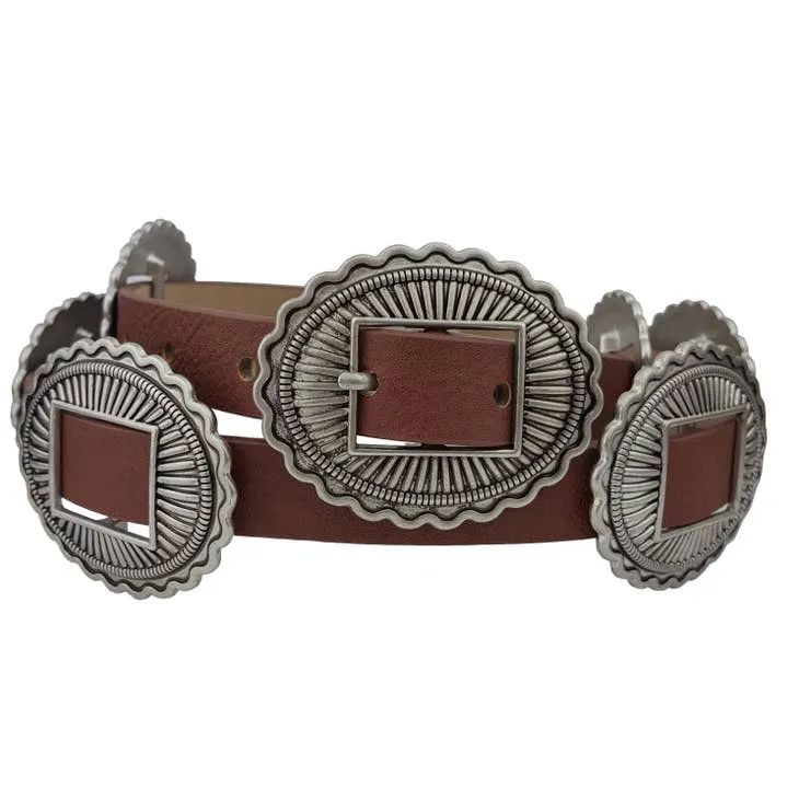 Western Oval Concho Belt