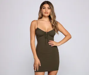 What's The Scoop Charming Ribbed Knit Mini Dress