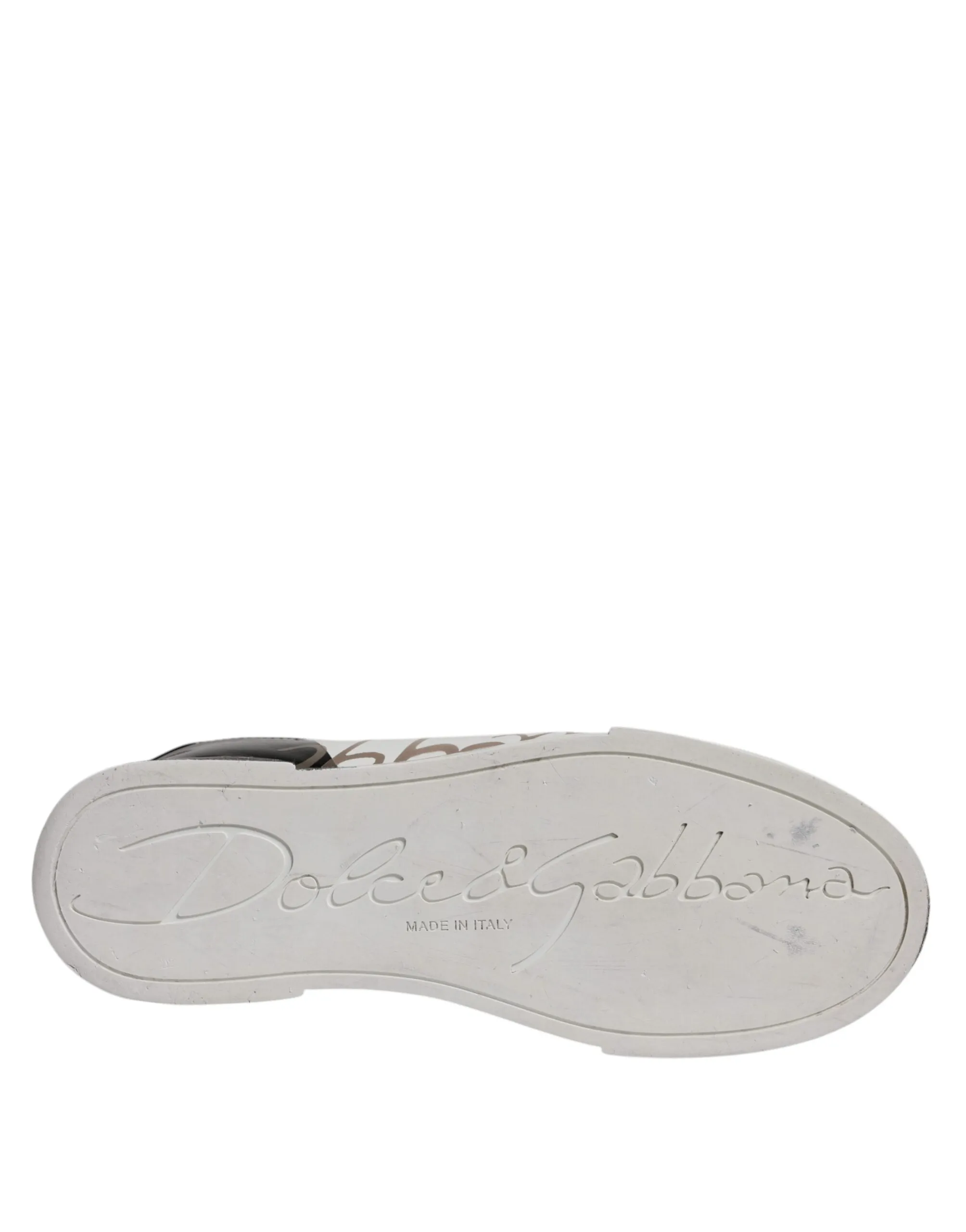 White Black Logo Portofino Sneakers Shoes