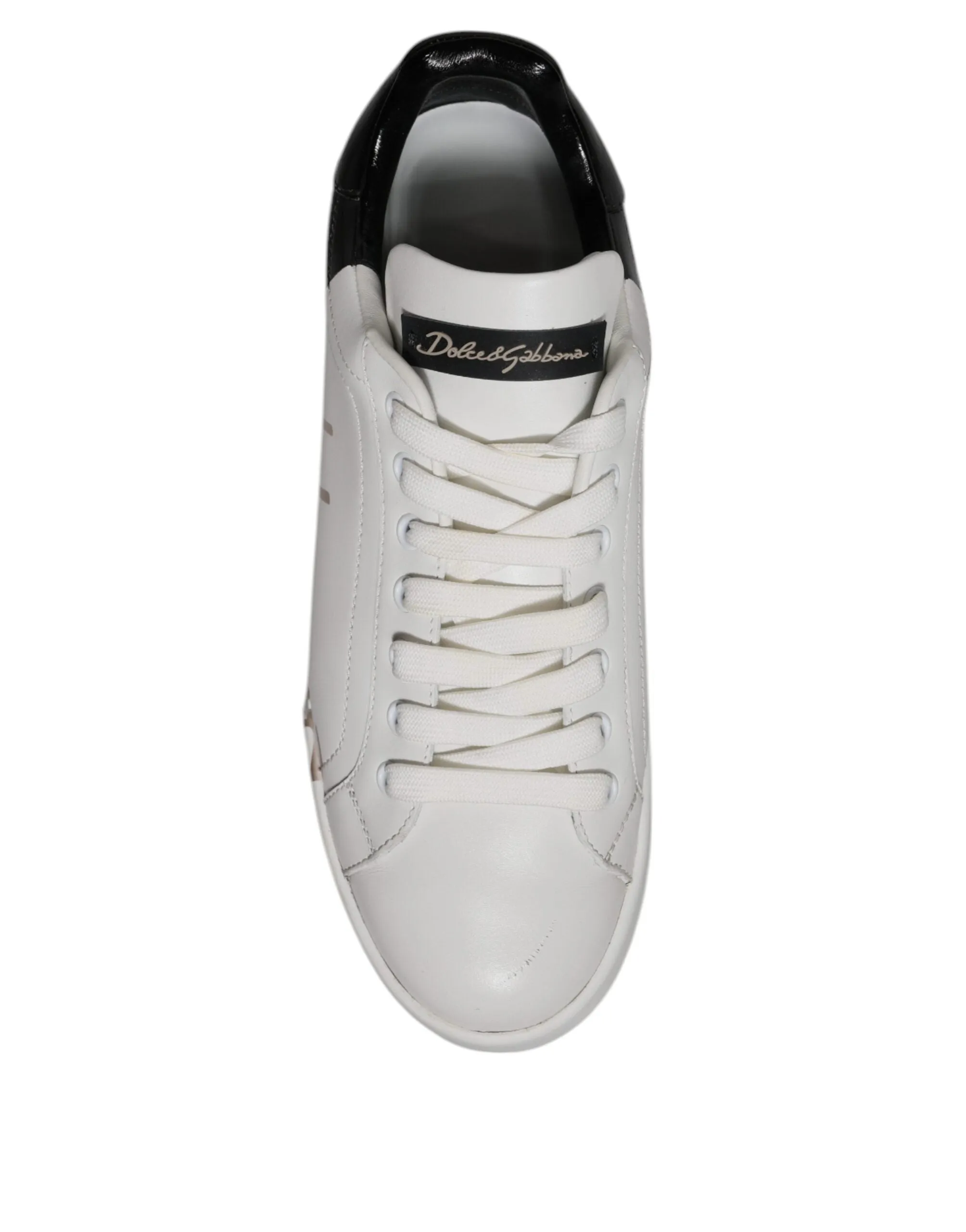 White Black Logo Portofino Sneakers Shoes