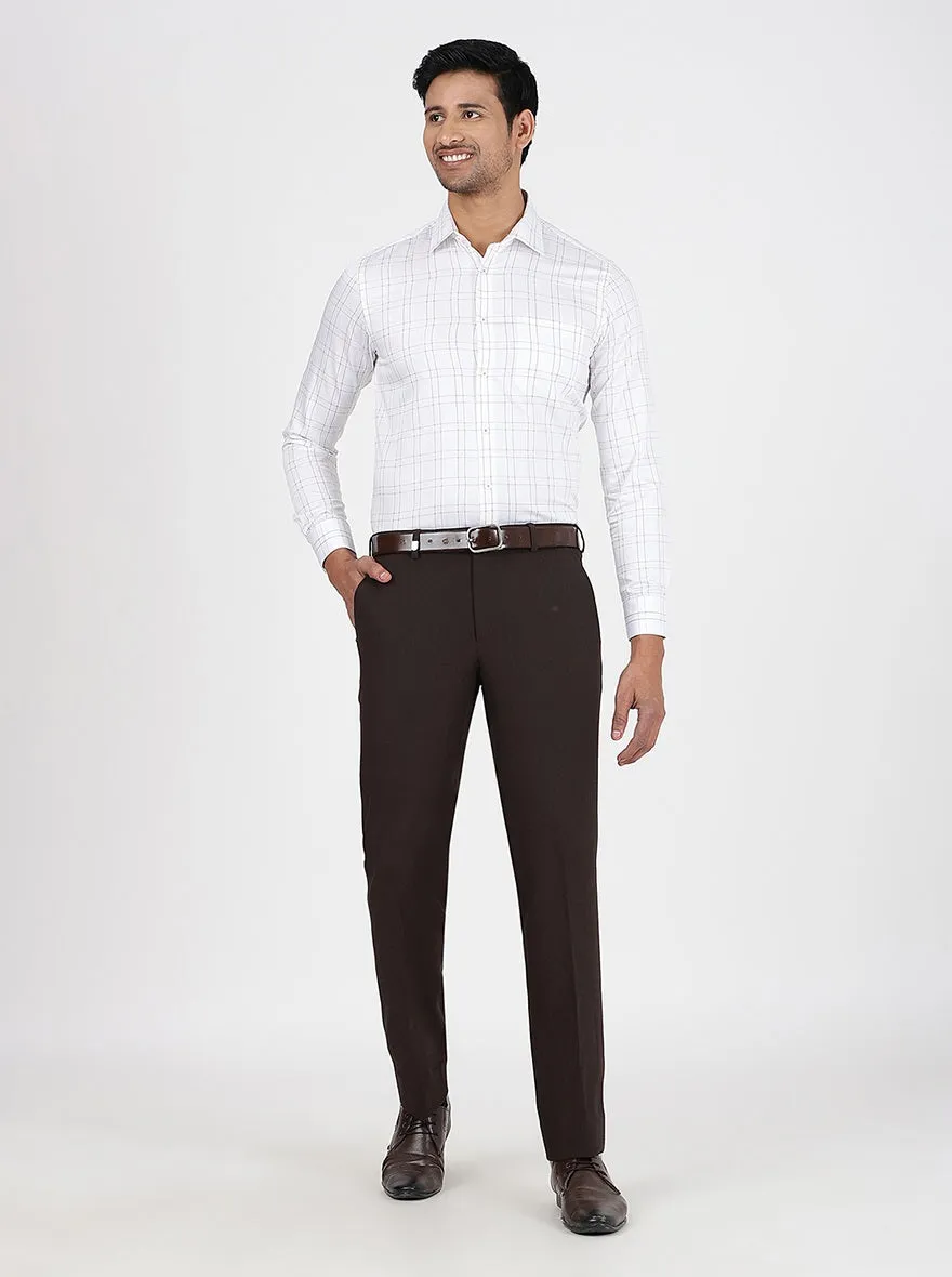 White Checked Slim Fit Formal Shirt | JadeBlue
