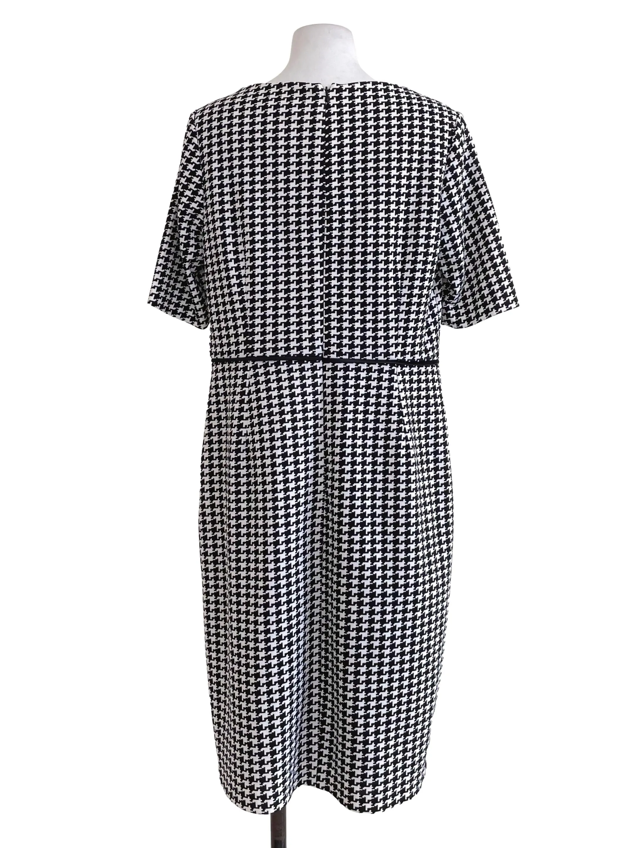 White Houndstooth Sheath Dress