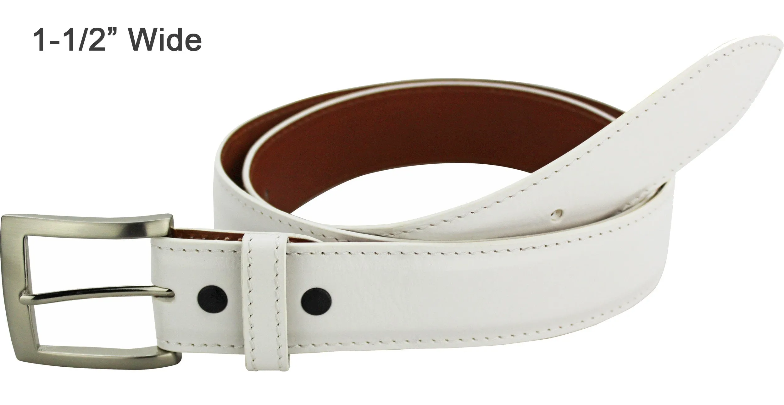 White Italian Calf Leather Designer Full Grain Leather Belt **Made To Order Allow 5 To 6 Weeks To Ship