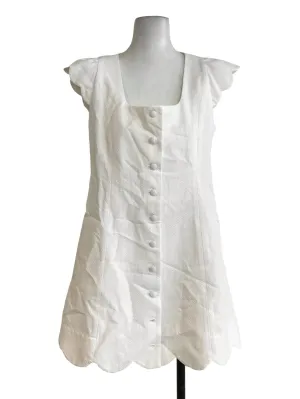 White Square Neck Dress