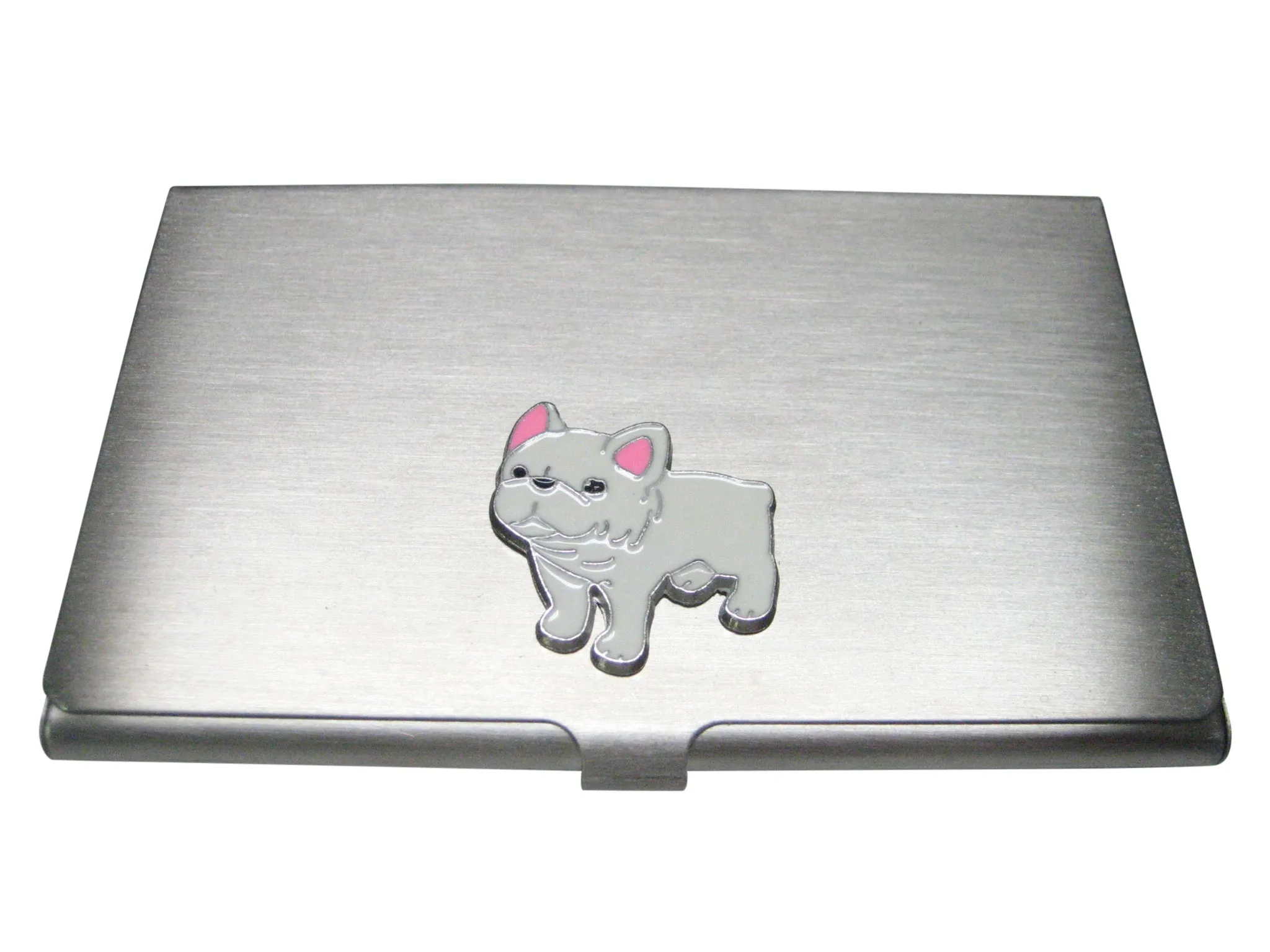 White Toned French Bulldog Business Card Holder
